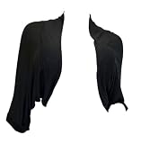 eVogues Plus Size Floral Laced Back Cropped Bolero Shrug Black
