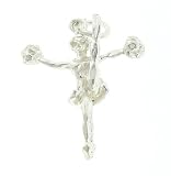 Sterling Silver 16 Box Chain Necklace with Charm Cheerleader