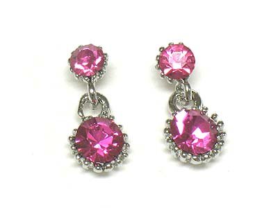 Sparkling Pink Crystal Small Drop Earrings Fashion Jewelry