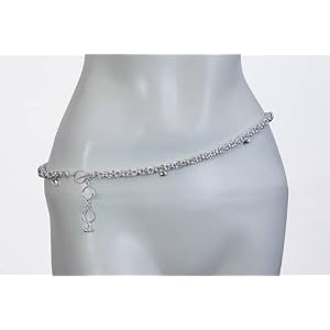 Women's Summer Fashion Waist Belly Chain Silver Body Jewelry Length 32.5 inches