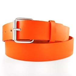 GENUINE LEATHER ORANGE BELT WITH A DETACHABLE BUCKLE, FITS ANY KIND OF BUCKLE