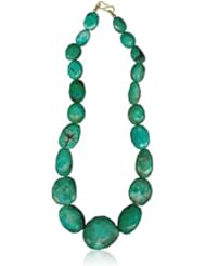 Turquoise Single Strand Bead Necklace in 18K Yellow Gold
