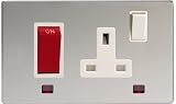 Varilight - 45A Cooker Panel (with 13A Switched Socket) And With Neon Dimension Screwless Chrome - XDC45PNWS