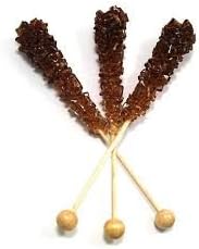 Black Rock Candy on Sticks Wrapped 12 pieces
