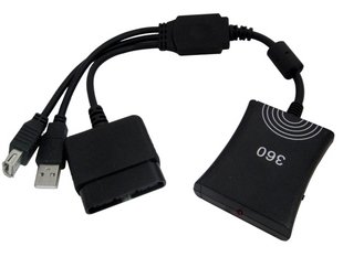 ■スイッチ有り版です■ PS2のデュアルショックコントローラーがXbox360で使用可能になるコンバーター<バルク品>