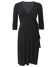 3/4 sleeve wrap dress