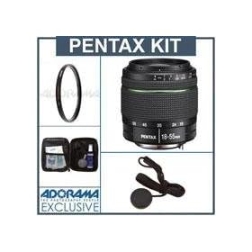 Pentax SMCP-DA 18mm - 55mm f/3.5-5.6 AL WR (Weather Resistant) Af Lens Kit, with Tiffen 52mm UV Filter, Lens Cap Leash, Professional Lens Cleaning Kit