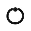 Stainless Steel Hoops with Ball (BLACK) Gauge: 14g, Ball Size: 3mm, Length: 8mm