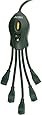 Accell D080B-007K-R PowerSquid Outlet Multiplier with 5 power outlets and 3 foot cord