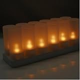 Uniqstore 12 Led Flickering Rechargeable Tea Lights/Candle Lights 31e5gixFAeL. SL160