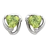 14K White Gold Peridot Earrings
