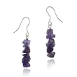 Sterling Silver Genuine Amethyst Chip Earrings