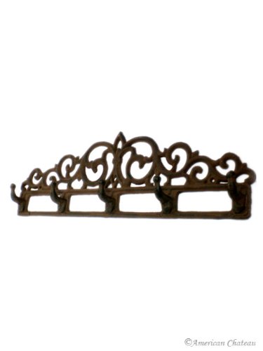 Scroll Rustic Cast Iron Wall Hook Rack Coat Hat Hanger