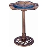 LILY LEAF PEDESTAL BIRD BATH by Gardman