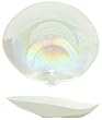 Large Glass Pearl White Abalone Shell Dish 11" x 12"