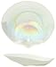 Large Glass Pearl White Abalone Shell Dish 11" x 12"
