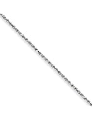 2mm, 10 Karat White Gold, Diamond-Cut Rope Chain - 7 inch