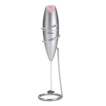 BonJour Oval Frother with Stand, Silver with Pink, Susan G Komen