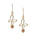 Butterfly Rose Gold Earrings with CZ pendant title=