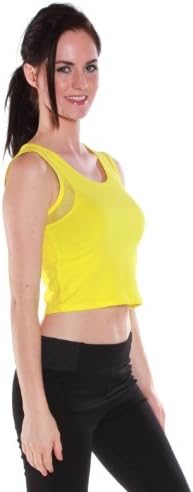 Absolute Clothing Women's Sexy Muscle Tank Crop Top with Sheer Sides