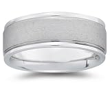 8 mm Brushed Center Comfort-Fit Women's Wedding Band in Platinum