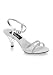 3 Inch Heel Silver Sandal Women'S Size Shoe With Rhinestone Dual Toe Strap