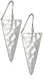 Image of Silver Hammered Triangle Drop Earrings
