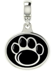 Penn State Nittany Lions Enameled Drop Charm. Solid Sterling Silver with Enamel