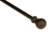 BCL Drapery Hardware, Classic Ball Curtain Rod, Black Finish, 86-inch to 120-inch