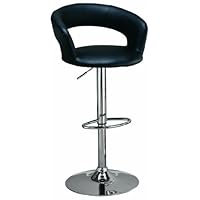 Coaster 29-Inch Swivel Dining Barstool, Black and Chrome