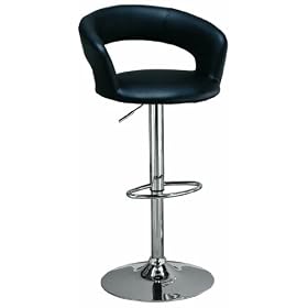 Click here to buy Coaster 29-Inch Swivel Dining Barstool, Black and Chrome by Coaster Home Furnishings.