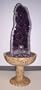 Aqua Amethyst Geode Fountain With Light And Crystal Sphere.