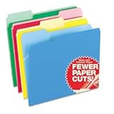 Pendaflex CutLess File Folders, 1/3 Cut, Top Tab, Letter, Assorted Colors, 100 Per Box,( 48440)