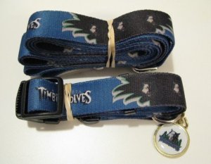 Minnesota Timberwolves Pet Accessories Set - Medium (6' Leash, Collar, and ID Tag)