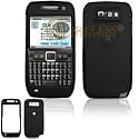 Nokia E71 Cell Phone Black Rubber Feel Protective Case Faceplate Cover + Free LiveMyLife Wristband