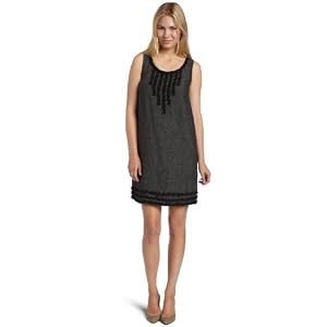 Mac & Jac Women's Ruffle Trim Linen Twill Dress