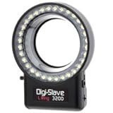 Digi-Slave L-Ring 3200, Powerful, Versatile LED Ring Light with Focusing Light, Removable Diffuser, Continuous or Flash for Digital Macro Photography