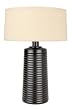 Chocolate Lamp with Linen Shade by Glenna Jean