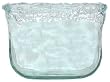Spanish Recycled Textured Glass Canteen Vase 8"Lx4.75"Wx6"H