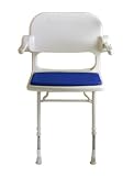 AKW Padded Fold Up Shower Seat with Back and Arms, Blue