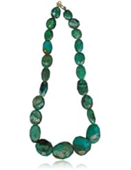 Turquoise Single Strand Bead Necklace in 18K Yellow Gold
