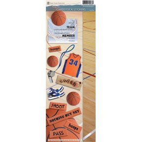 Basketball Cardstock Scrapbook Stickers