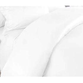 MARRIKAS 300TC Egyptian Cotton QUEEN Duvet Cover SOLID WHITE