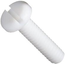PTFE Machine Screw, Pan Head, Slotted Drive