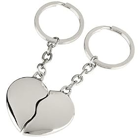 Personalised Broken Heart Joining Keyring Engraved Free