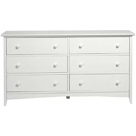 Hawthorne 59w Six - drawer Dresser, 32Hx59W, WHITE from Hawthorne Furniture