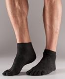 ToeSox Cocona Lightweight Ankle Length Toe Socks, Medium, Black ToeSox Cocona Lightweight Ankle Length Toe Socks, Medium, Black