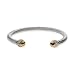 Jewelry : Designer Inspired Cable Style Cuff Bracelet with Gold Caps