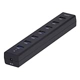 Breett USB HUB 3.0 7 Port Portable High-speed USB 3.0 for PCs (Black)