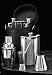 Kitchen & Housewares : 10 Piece Set Cocktail Accessories 3 Flasks, Shaker, Jigger, Stirrer w/ 4 Cups in Black Leather Case